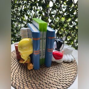Ultra Rare VTG Sylvester & Tweety Bird Bookends Looney Tunes Cat 1994 Mint